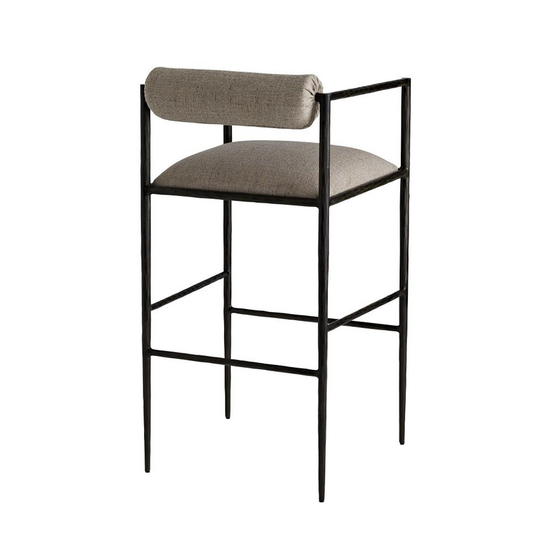 Musa Pewter Iron Bar Stool