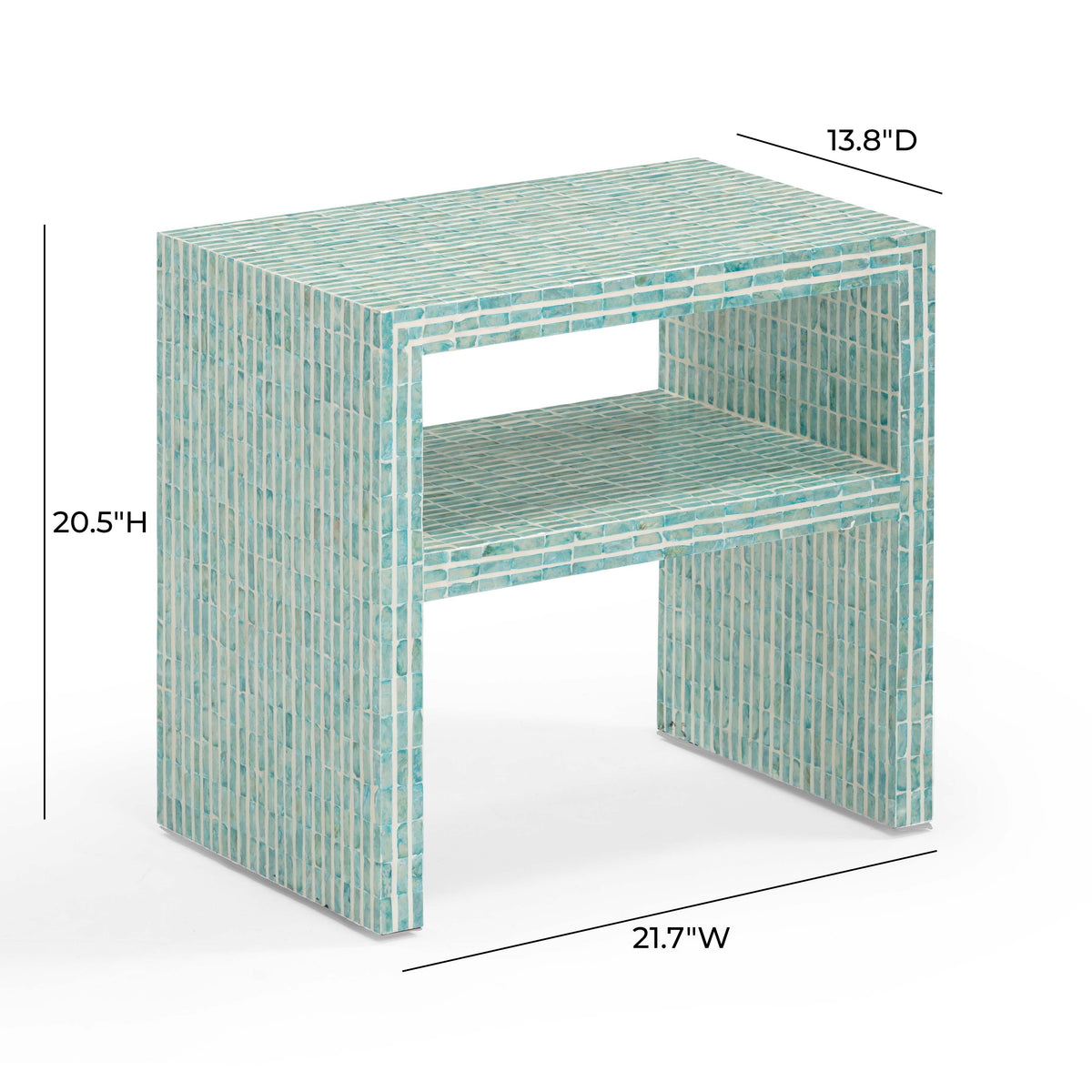 Monroe Blue Capiz Shell Nightstand