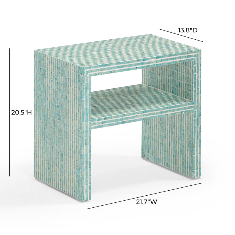 Monroe Blue Capiz Shell Nightstand