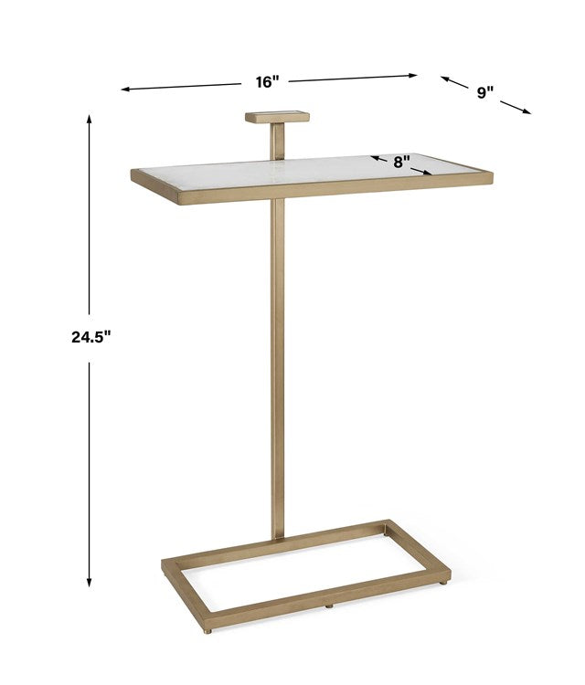 Royale Quartz & Gold Accent Table