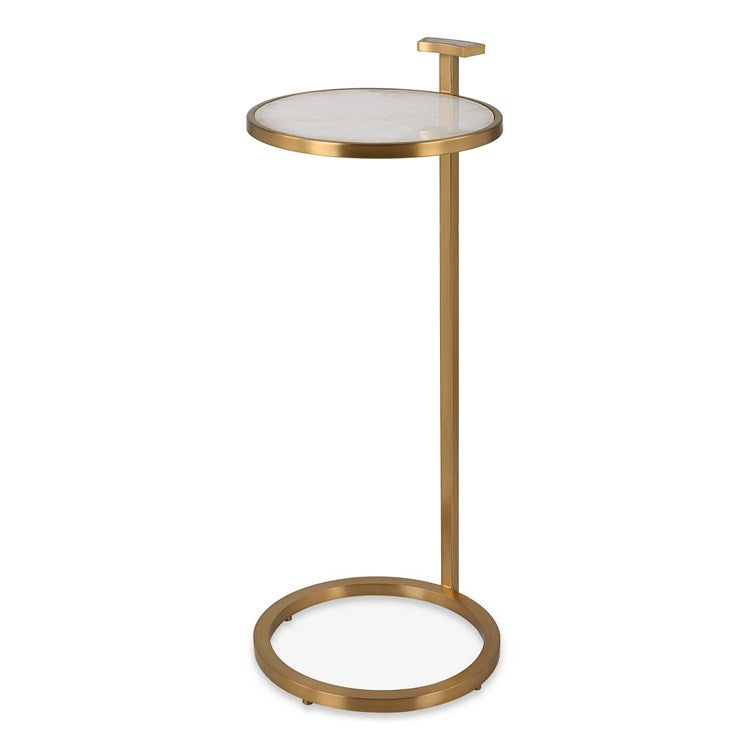 Royale Round Quartz & Gold Accent Table