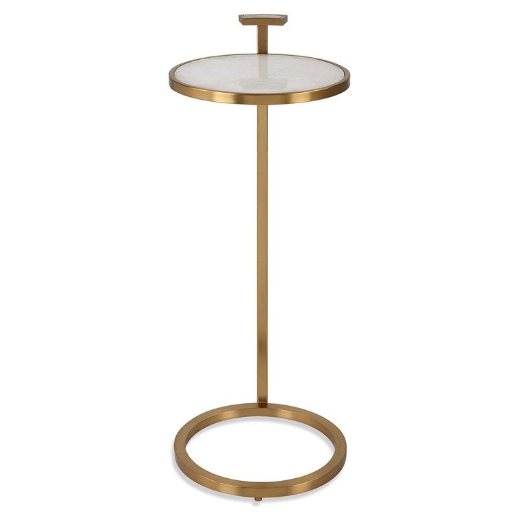 Royale Round Quartz & Gold Accent Table