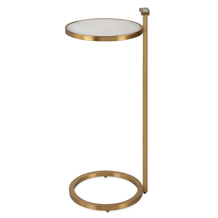 Royale Round Quartz & Gold Accent Table