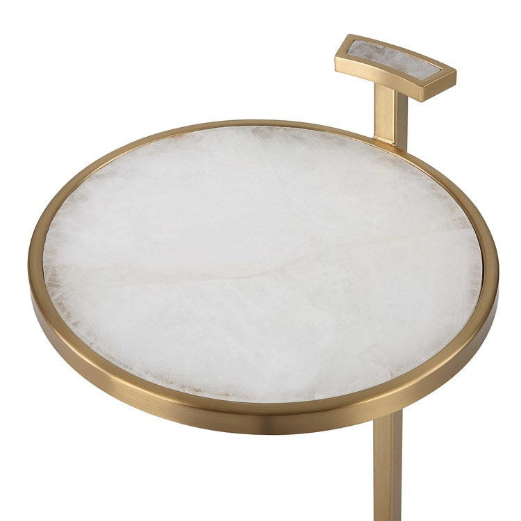 Royale Round Quartz & Gold Accent Table