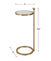 Royale Round Quartz & Gold Accent Table