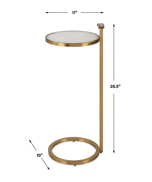 Royale Round Quartz & Gold Accent Table