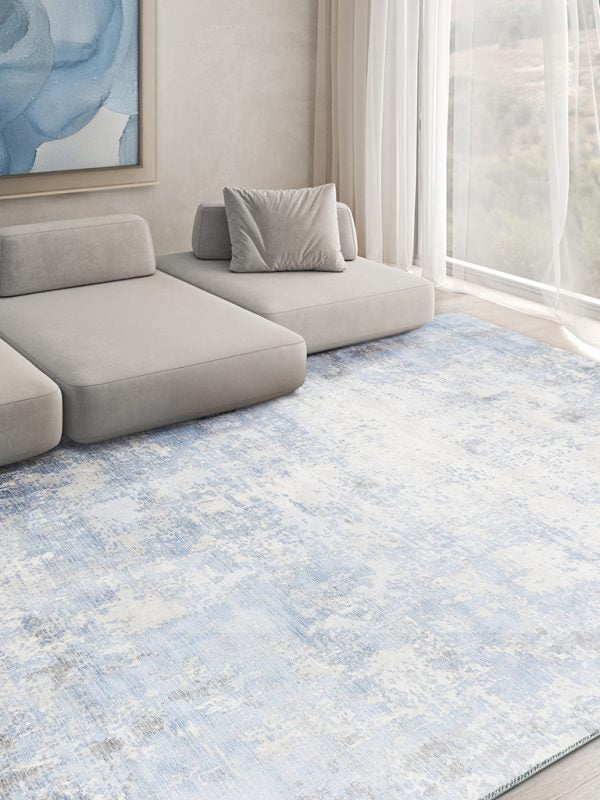 Rue Modern Silver/Blue Area Rug - Elegance Collection