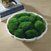 Garnet Moss Centerpiece in Ivory Stone Bowl