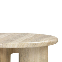 Patrizia 36" Faux Travertine Concrete Indoor / Outdoor Round Coffee Table