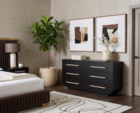 Tarrant Black Oak & Raffia Handle Dresser