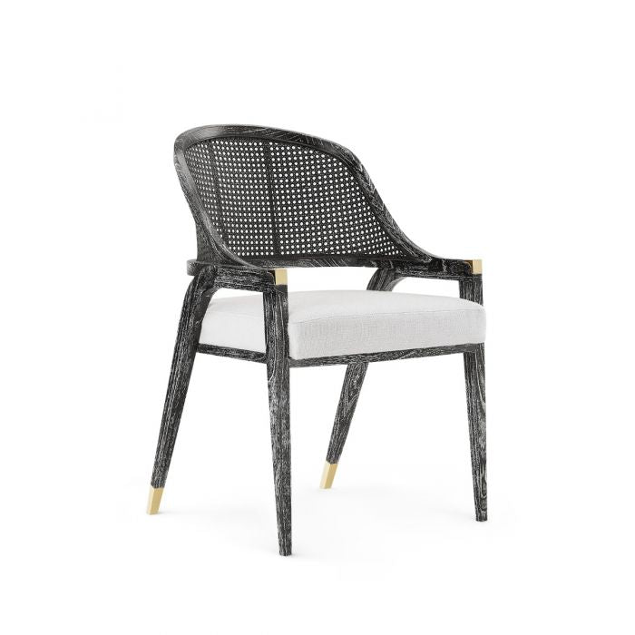 Eden Black & Natural Linen Dining Chair