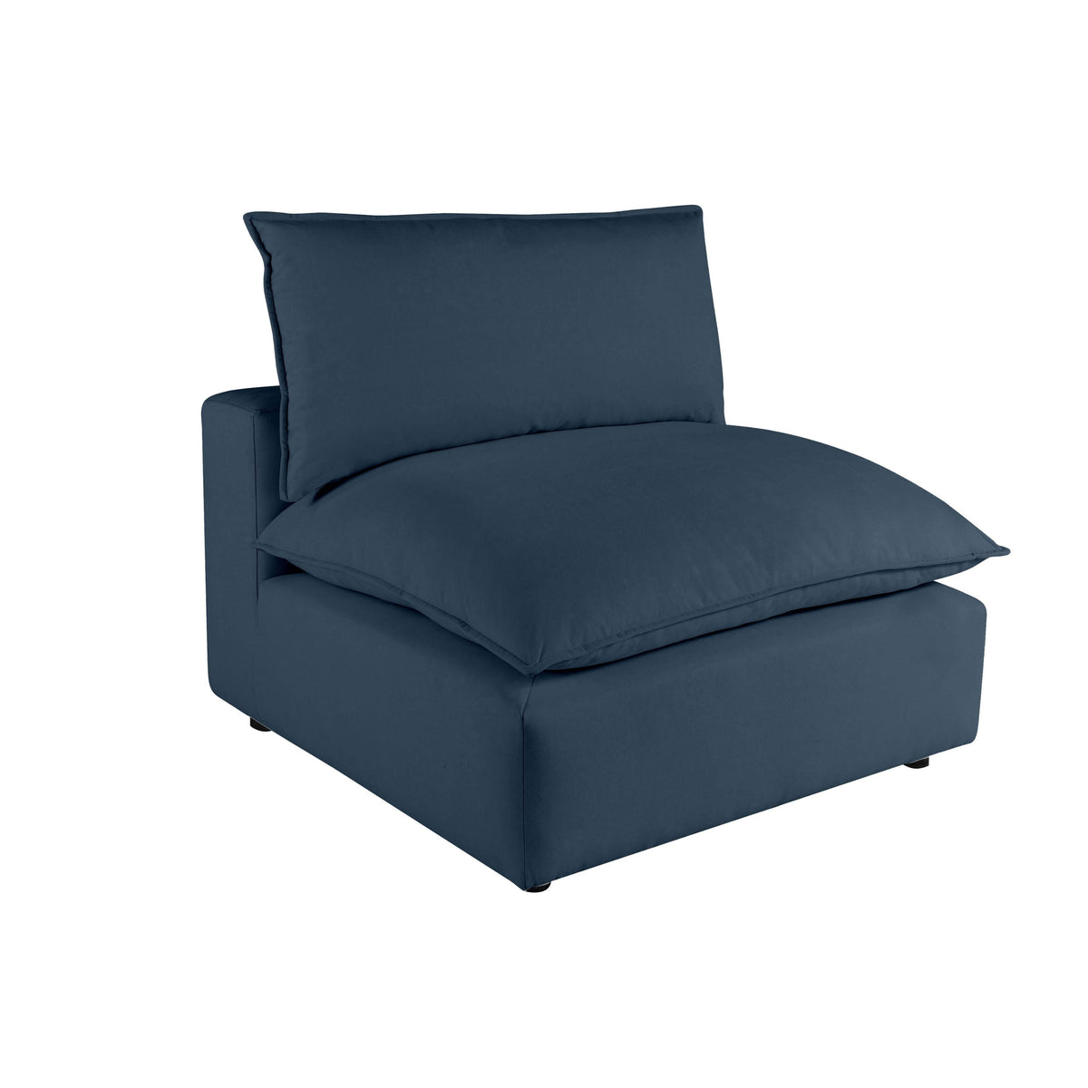 Cali Navy Performance Fabric Modular Armless Chair