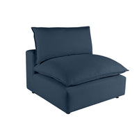 Cali Navy Performance Fabric Modular Armless Chair