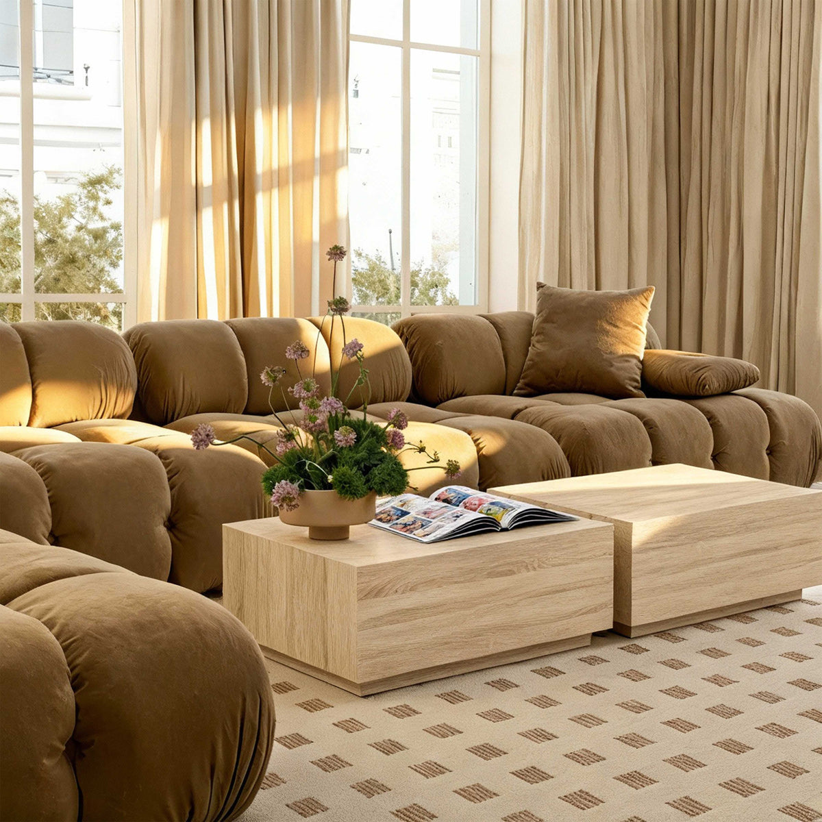 Tye Natural 47" Rectangular Coffee Table