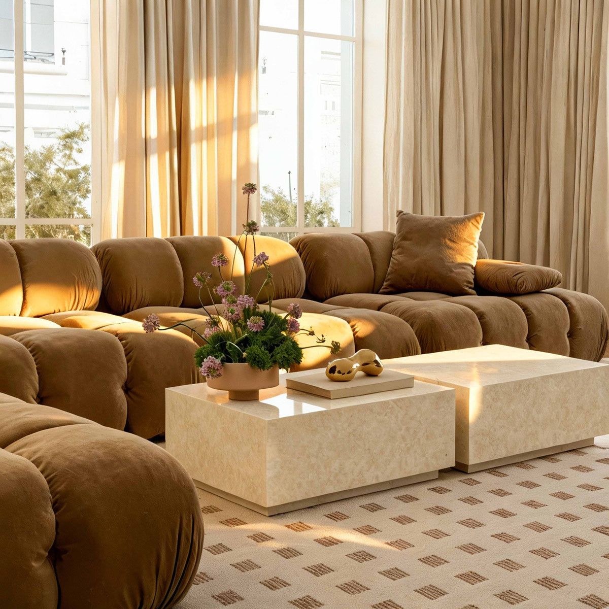 Tye Cream 47" Rectangular Coffee Table