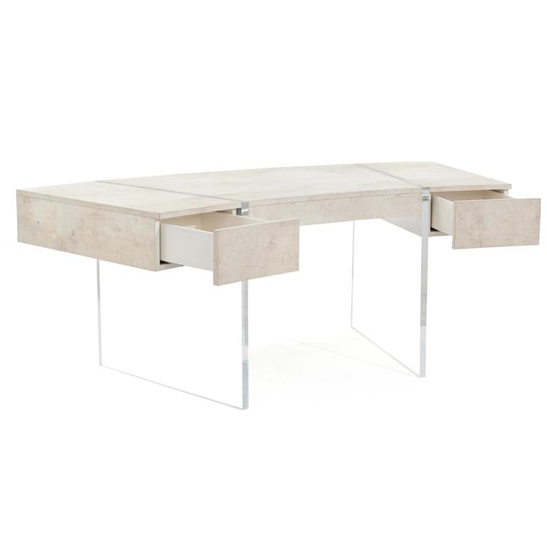 Lotus 77” Side Drawer With Acrylic Curved Desk