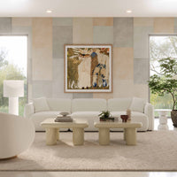 Travie 111" Sand Upcycled Linen Modular Sofa