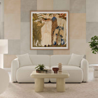 Travie 78" Sand Upcycled Linen Modular Loveseat