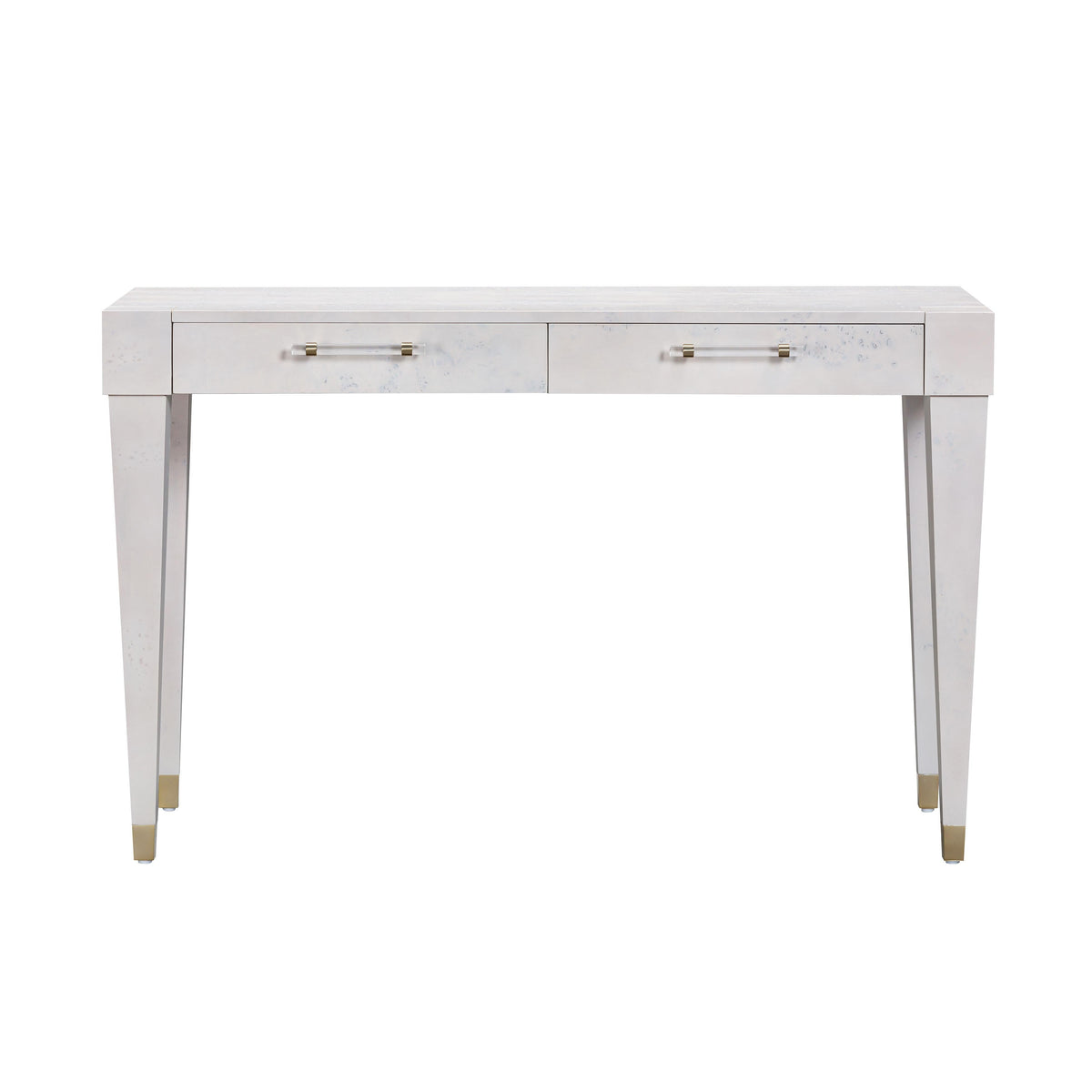 Blythe White Burl Rectangular Desk- Luxury Living Collection