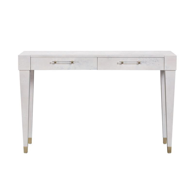 Blythe White Burl Rectangular Desk- Luxury Living Collection