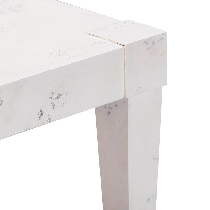 Blythe White Burl Rectangular Desk- Luxury Living Collection