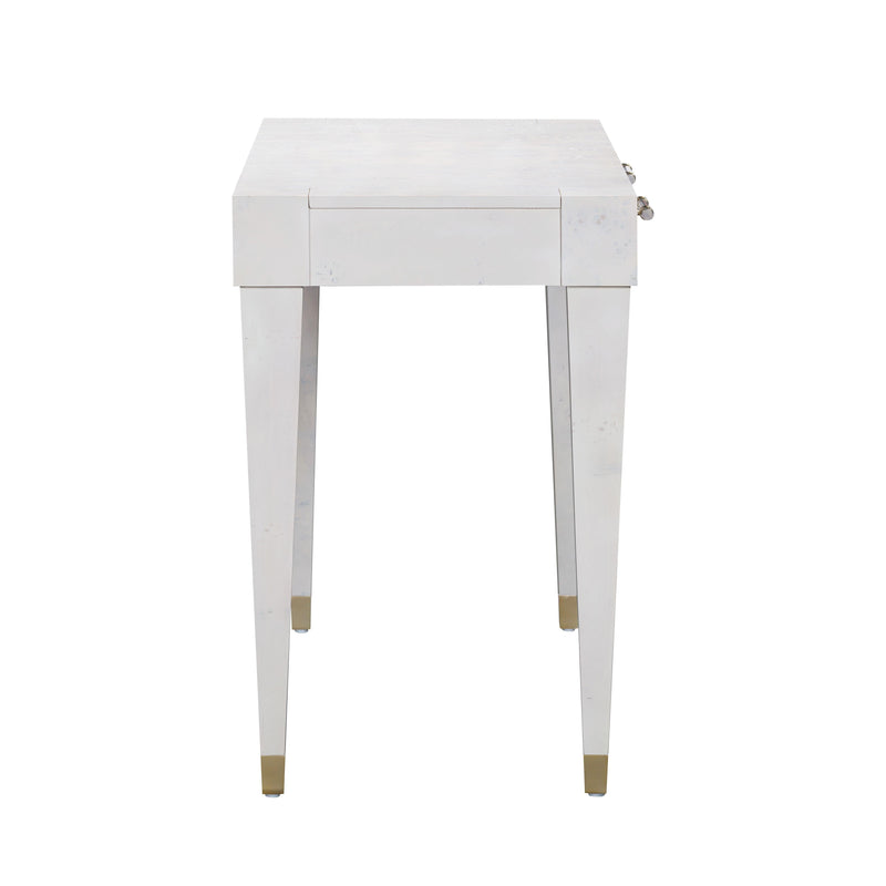 Blythe White Burl Rectangular Desk- Luxury Living Collection