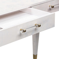 Blythe White Burl Rectangular Desk- Luxury Living Collection