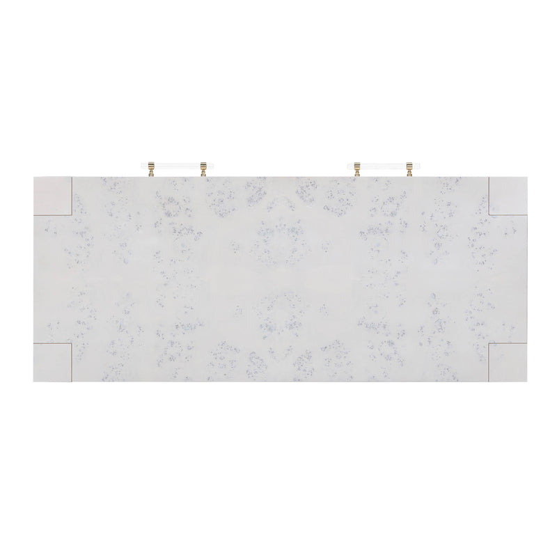 Blythe White Burl Rectangular Desk- Luxury Living Collection