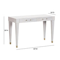 Blythe White Burl Rectangular Desk- Luxury Living Collection
