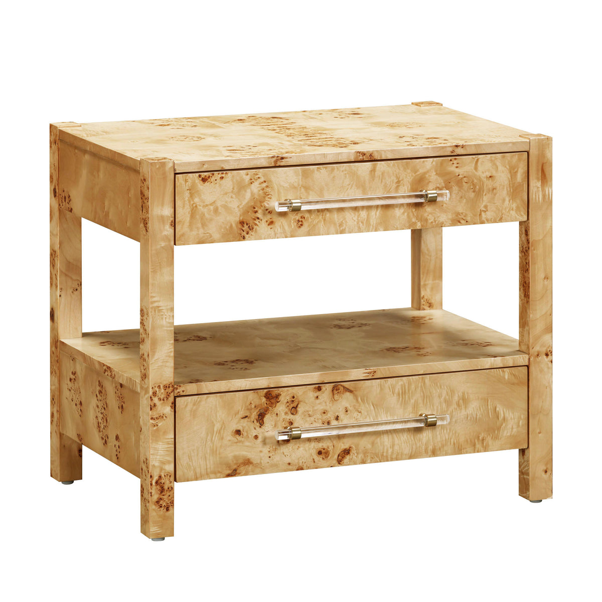Blythe Natural Burl Nightstand - Luxury Living Collection