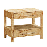 Blythe Natural Burl Nightstand - Luxury Living Collection