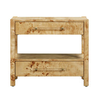Blythe Natural Burl Nightstand - Luxury Living Collection