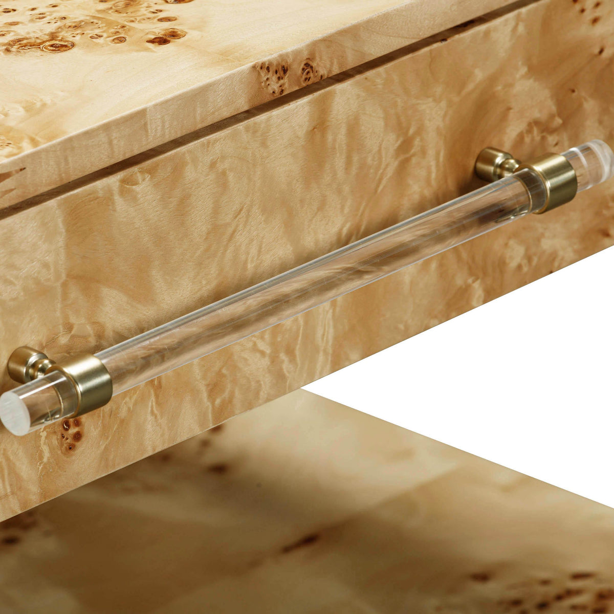 Blythe Natural Burl Nightstand - Luxury Living Collection