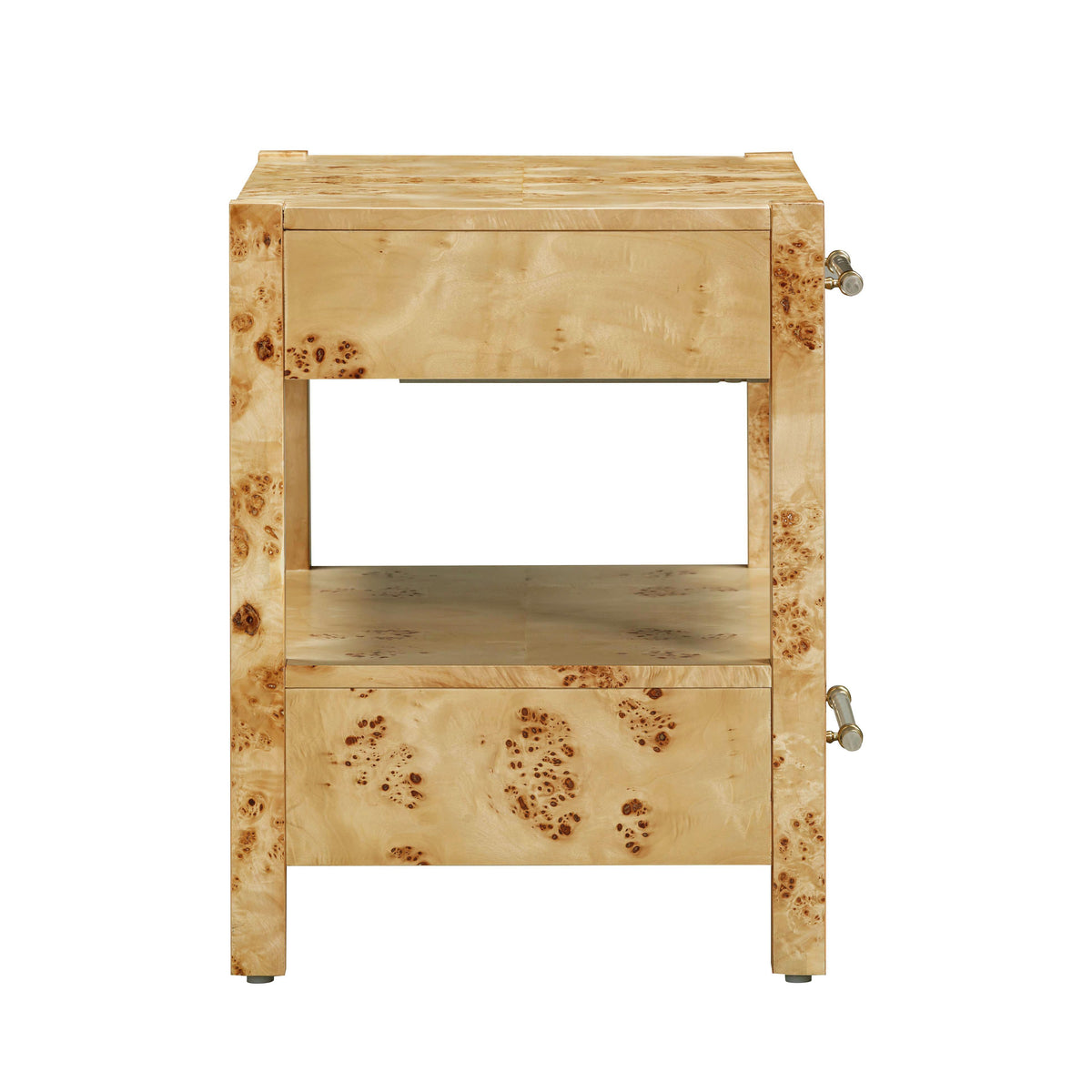 Blythe Natural Burl Nightstand - Luxury Living Collection