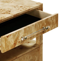 Blythe Natural Burl Nightstand - Luxury Living Collection