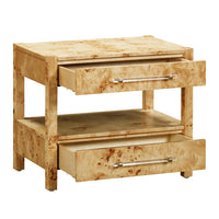 Blythe Natural Burl Nightstand - Luxury Living Collection