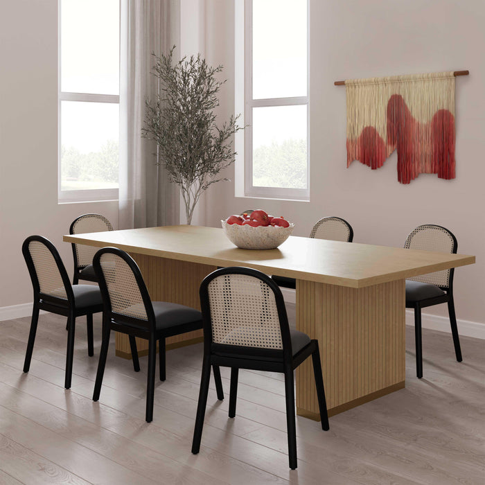 Davion 96" Natural Ash Wood Rectangular Dining Table - Luxury Living Collection