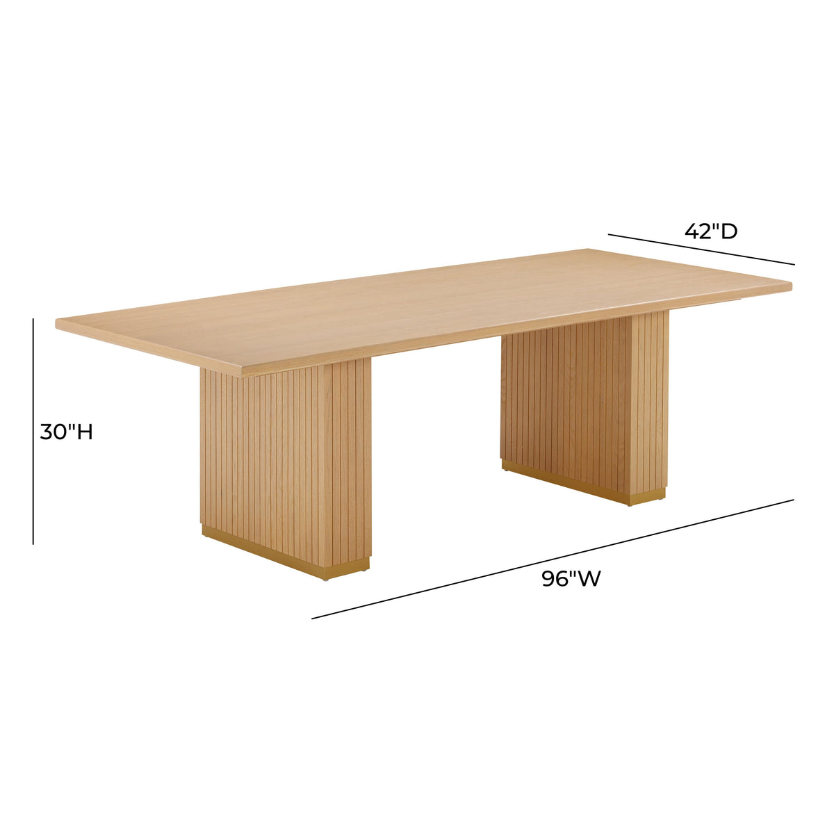 Davion 96" Natural Ash Wood Rectangular Dining Table - Luxury Living Collection