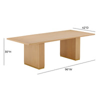 Davion 96" Natural Ash Wood Rectangular Dining Table - Luxury Living Collection