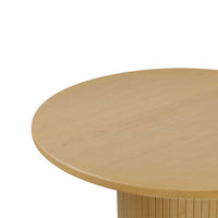 Davion 47" Natural Ash Wood & Gold Round Dining Table - Luxury Living Collection