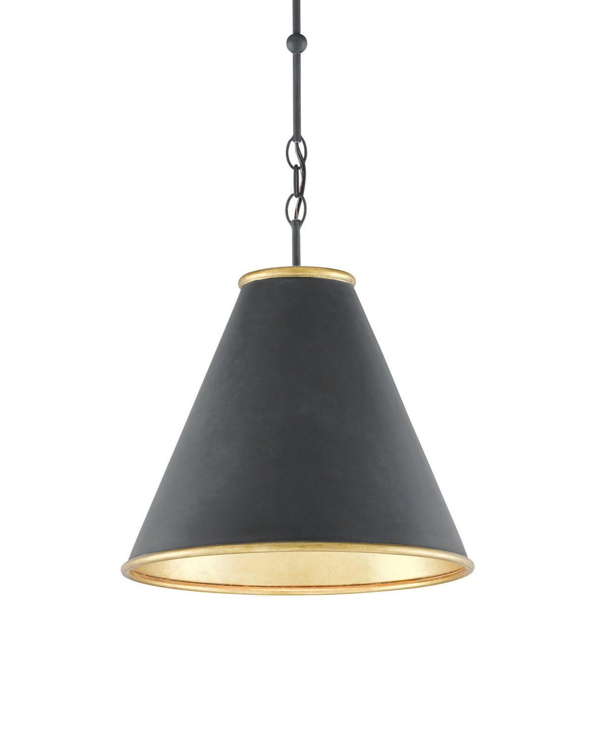 Charlize Black & Gold Leaf Iron Pendant (2 Sizes Available)
