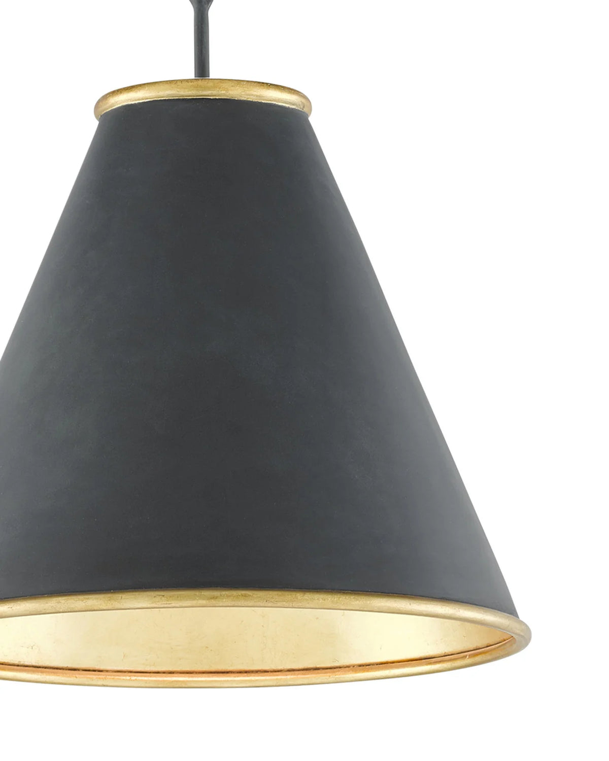 Charlize Black & Gold Leaf Iron Pendant (2 Sizes Available)