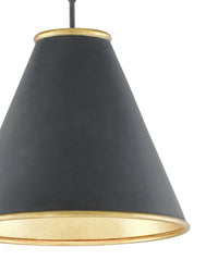Charlize Black & Gold Leaf Iron Pendant (2 Sizes Available)