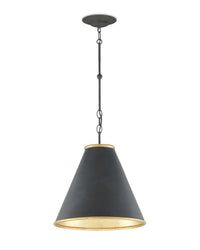 Charlize Black & Gold Leaf Iron Pendant (2 Sizes Available)