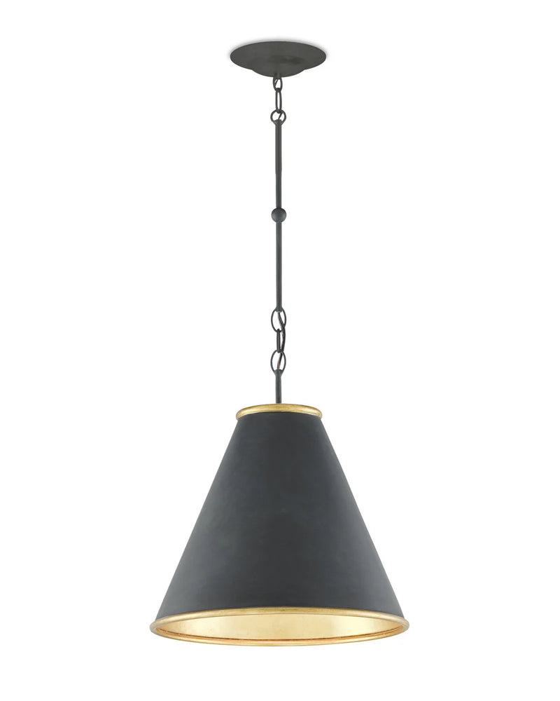 Charlize Black & Gold Leaf Iron Pendant (2 Sizes Available)