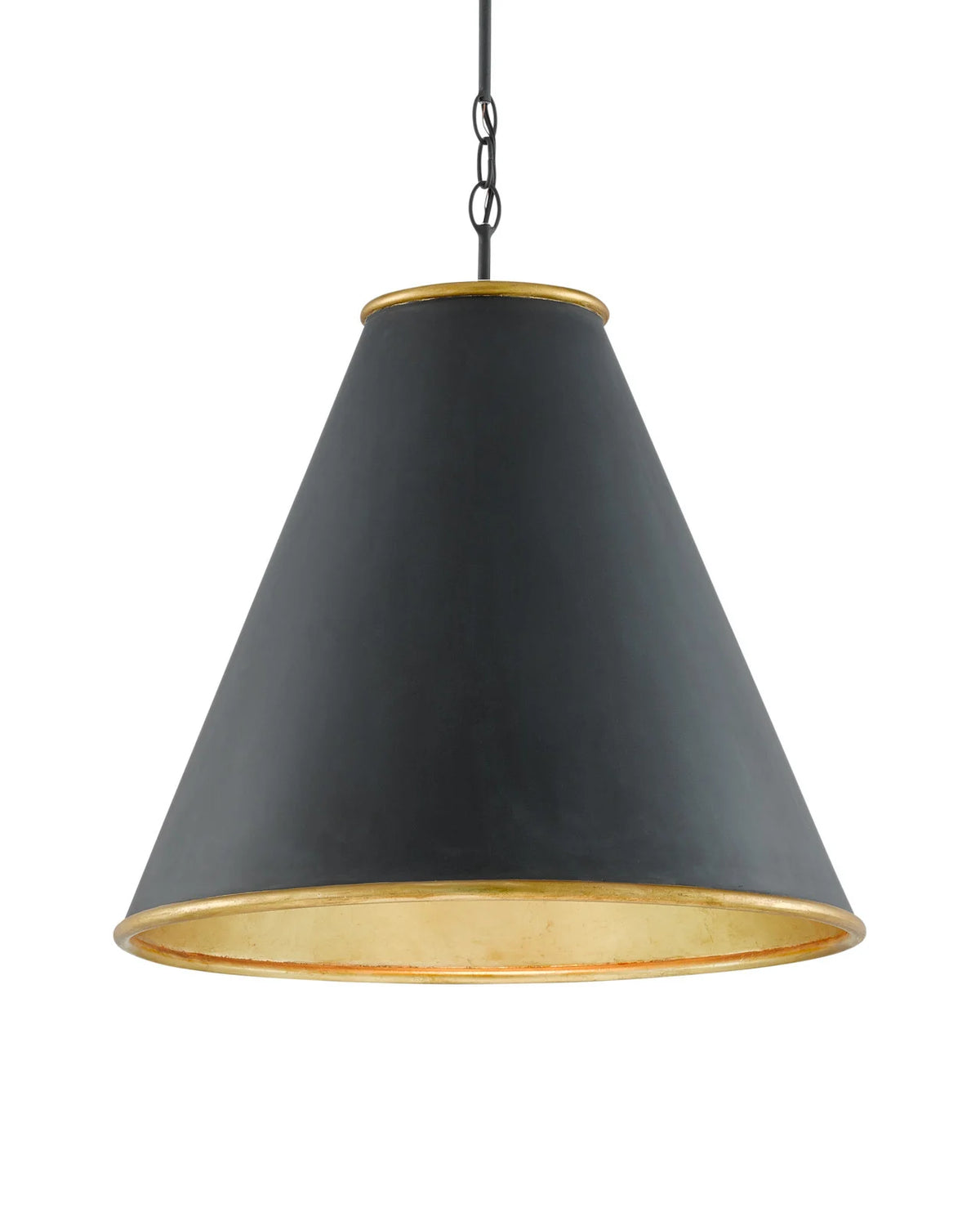 Charlize Black & Gold Leaf Iron Pendant (2 Sizes Available)