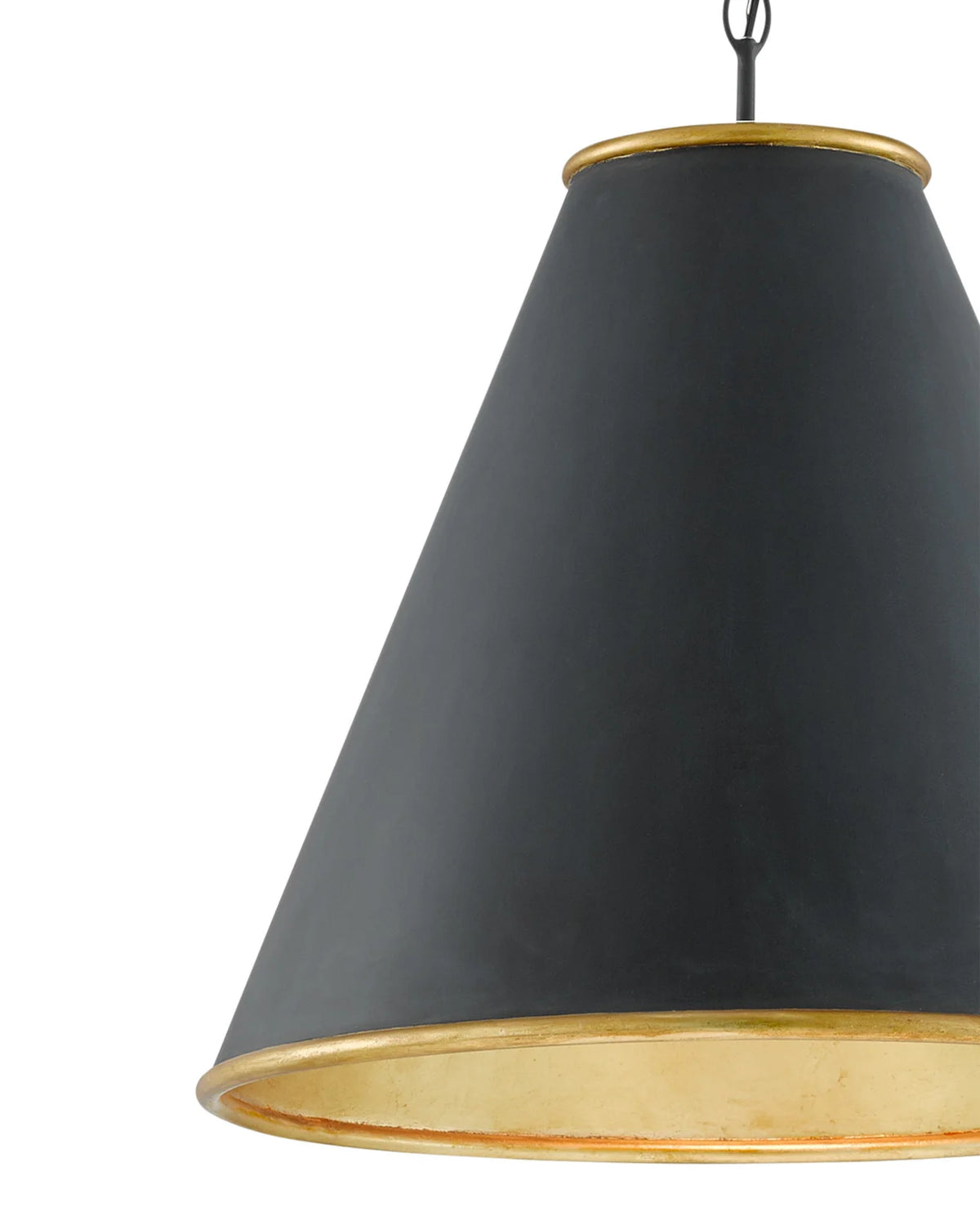 Charlize Black & Gold Leaf Iron Pendant (2 Sizes Available)