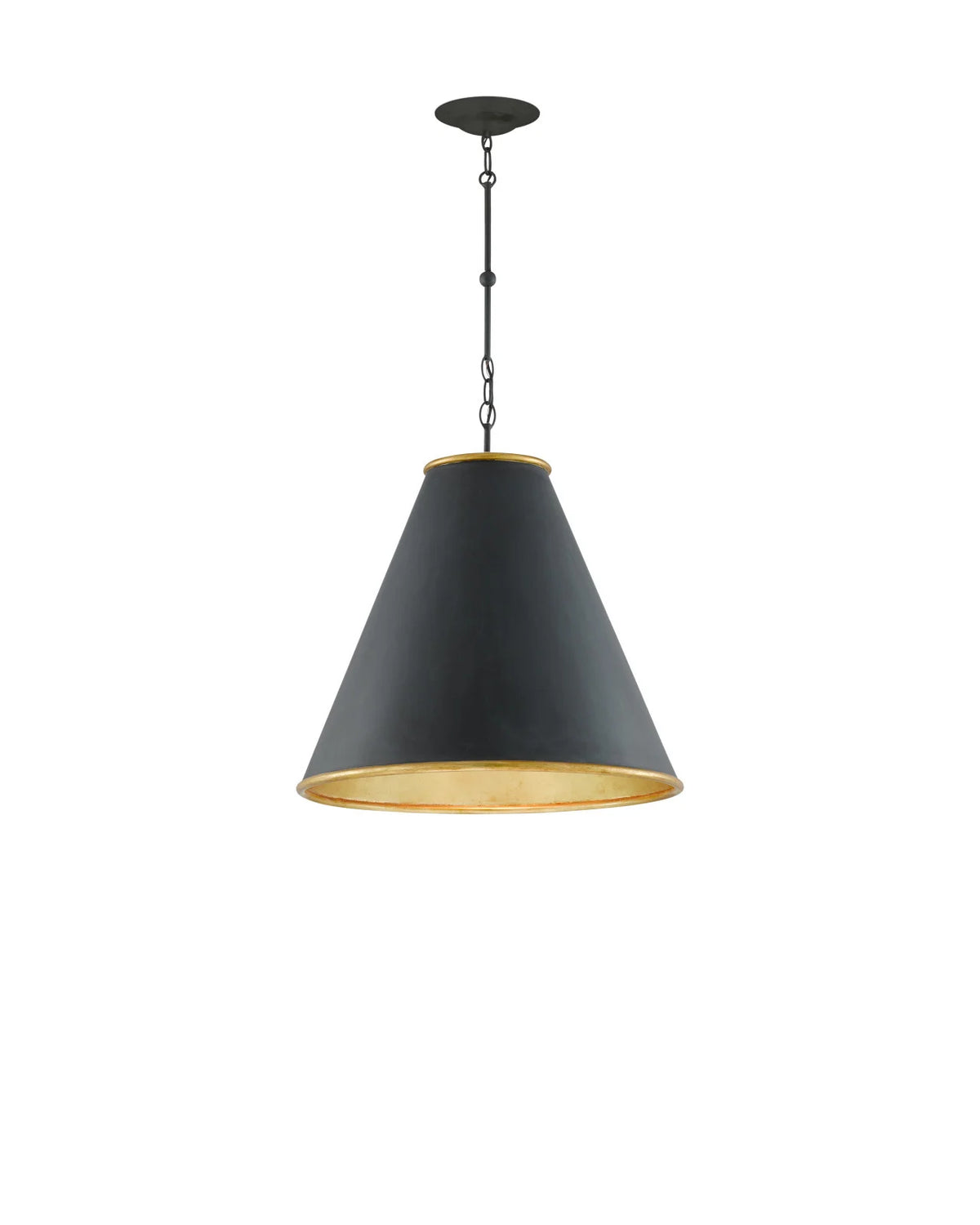 Charlize Black & Gold Leaf Iron Pendant (2 Sizes Available)