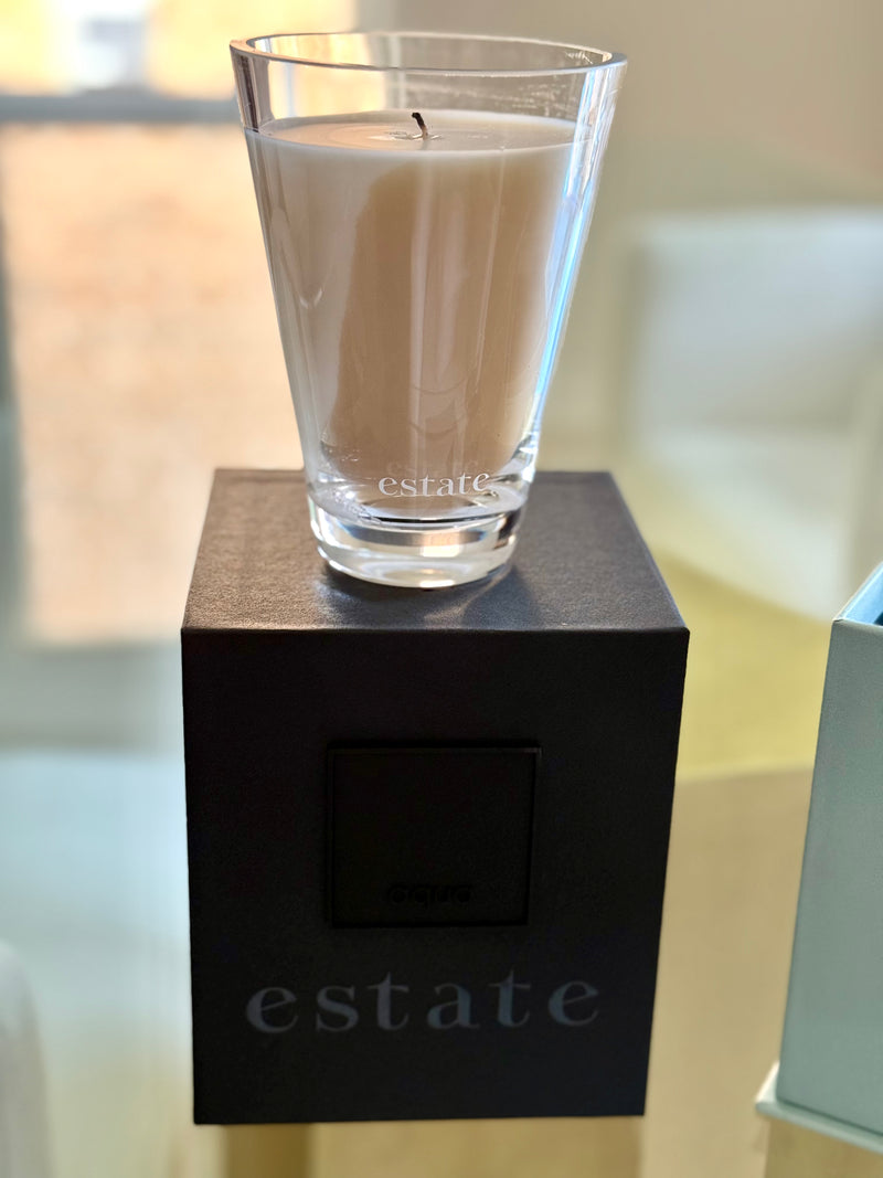 Estate Candle - 10.5 oz Clear/Aqua (Set of 4)