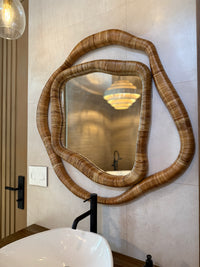 Tia 38" Natural Rattan Hand Wrapped Mirror